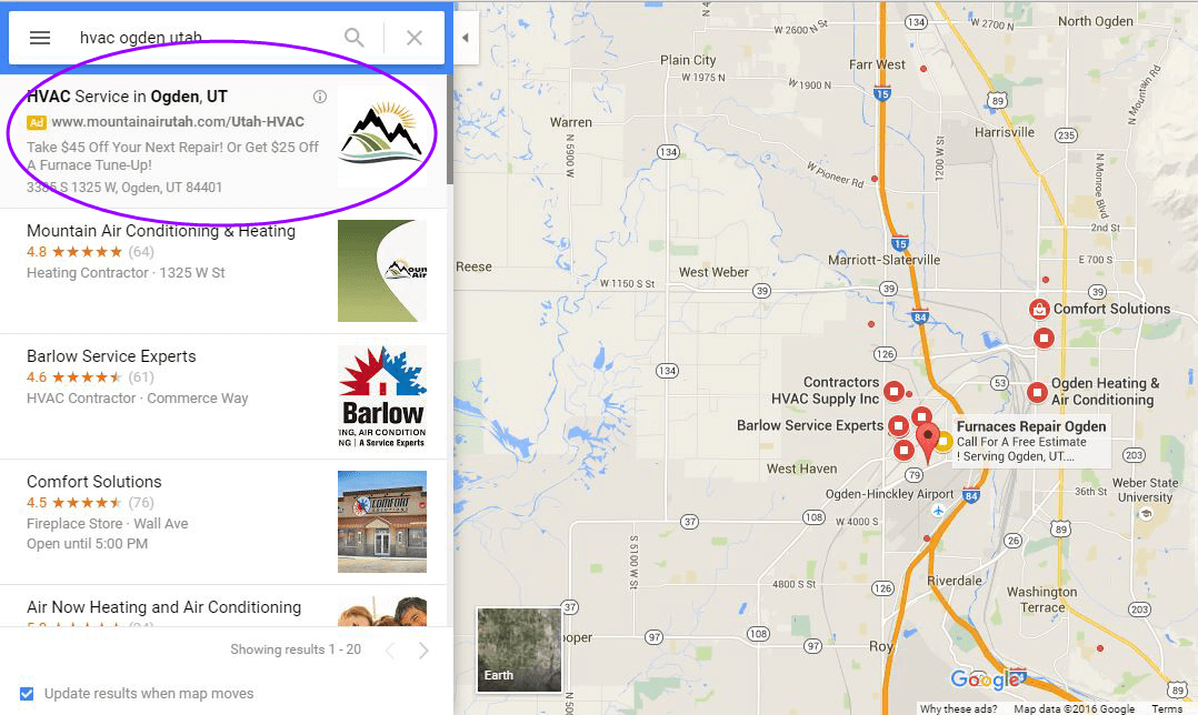 Google maps ads