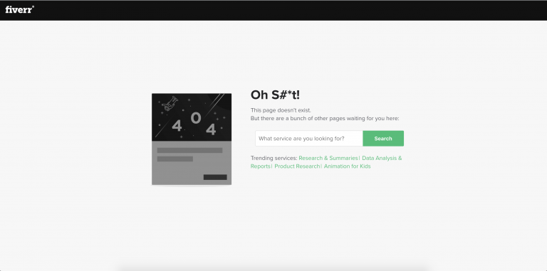 404 Page Example - Fiverr.com