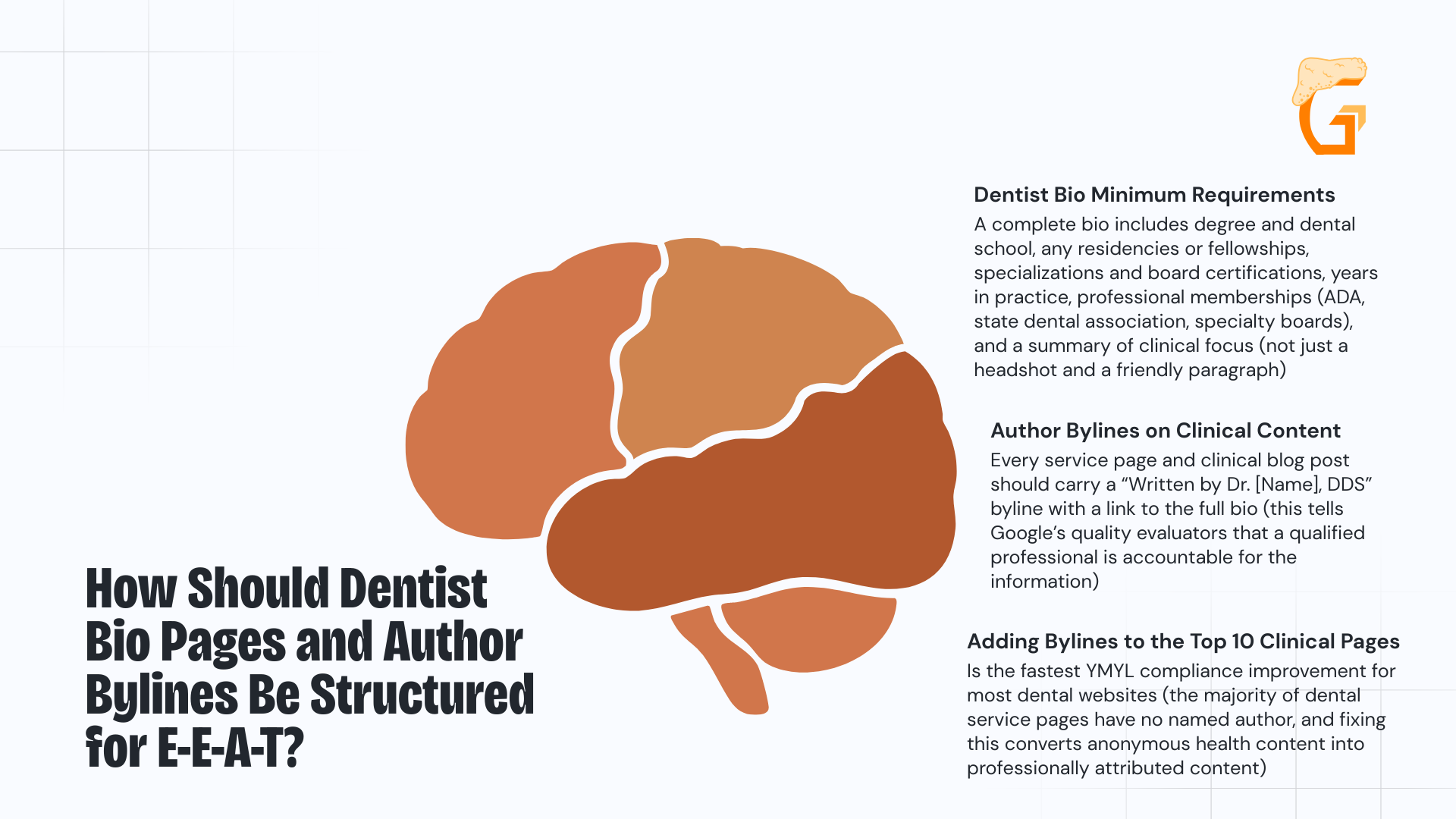 How Should Dentist Bio Pages and Author Bylines Be Structured for E-E-A-T