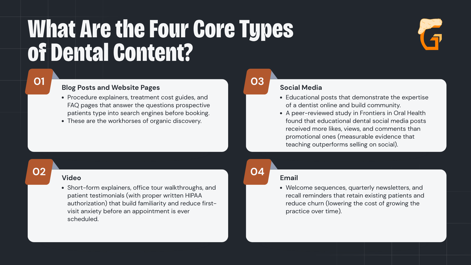 What Are the Four Core Types of Dental Content